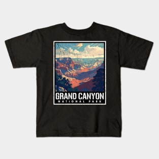 grand canyon rafting (grunge) Kids T-Shirt